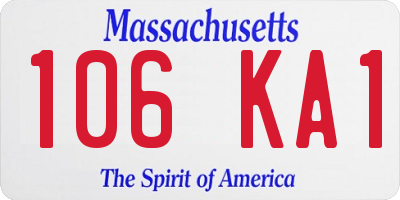 MA license plate 106KA1