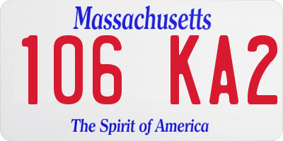 MA license plate 106KA2
