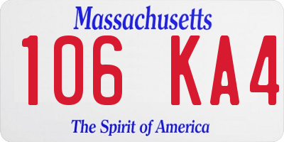 MA license plate 106KA4