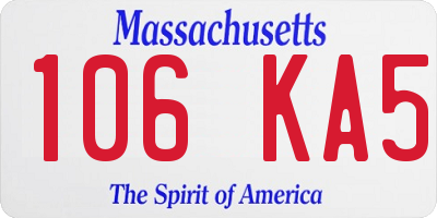 MA license plate 106KA5