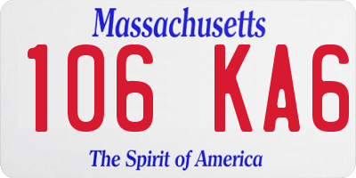 MA license plate 106KA6