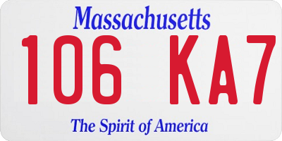 MA license plate 106KA7
