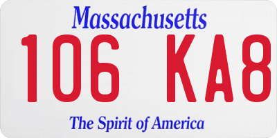 MA license plate 106KA8