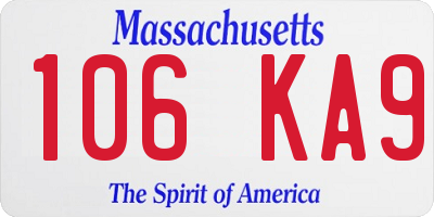 MA license plate 106KA9