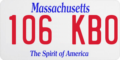 MA license plate 106KB0
