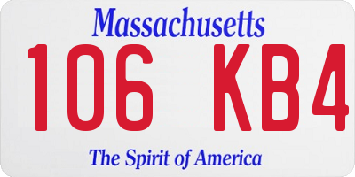MA license plate 106KB4