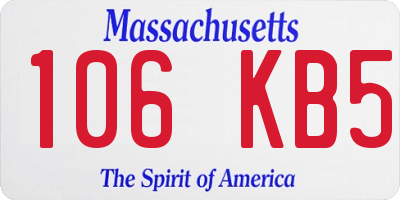 MA license plate 106KB5