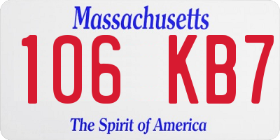 MA license plate 106KB7