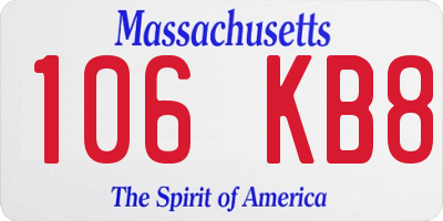 MA license plate 106KB8