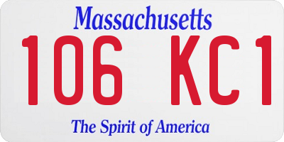 MA license plate 106KC1