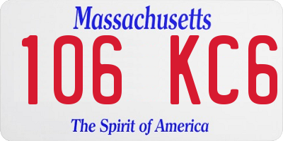 MA license plate 106KC6