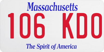 MA license plate 106KD0