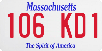 MA license plate 106KD1