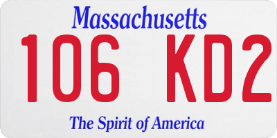 MA license plate 106KD2