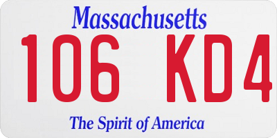 MA license plate 106KD4