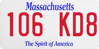 MA license plate 106KD8