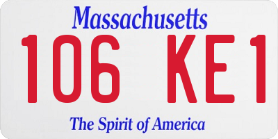 MA license plate 106KE1
