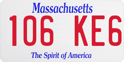 MA license plate 106KE6