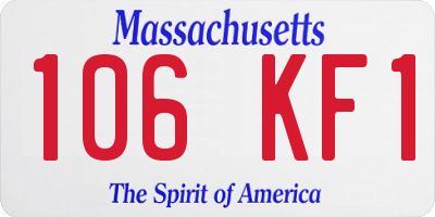 MA license plate 106KF1