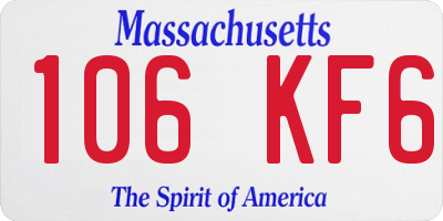 MA license plate 106KF6