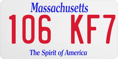 MA license plate 106KF7