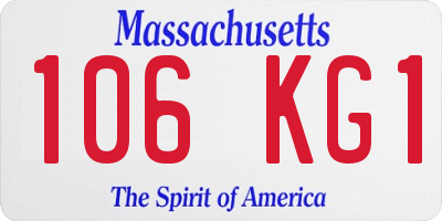 MA license plate 106KG1