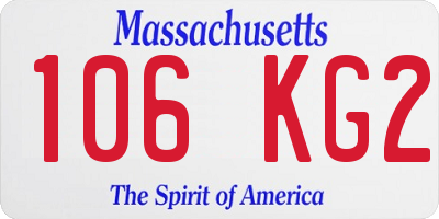 MA license plate 106KG2
