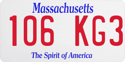 MA license plate 106KG3