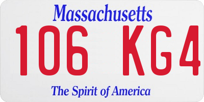 MA license plate 106KG4
