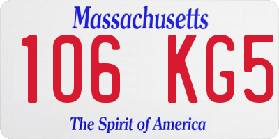 MA license plate 106KG5