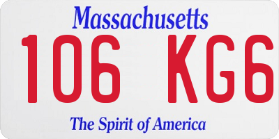 MA license plate 106KG6