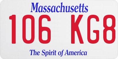 MA license plate 106KG8