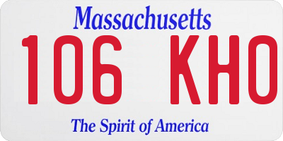 MA license plate 106KH0