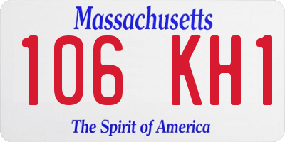 MA license plate 106KH1