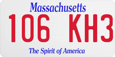 MA license plate 106KH3