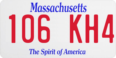 MA license plate 106KH4