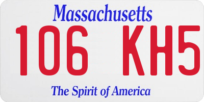 MA license plate 106KH5