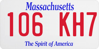 MA license plate 106KH7