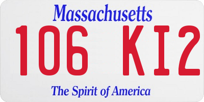 MA license plate 106KI2