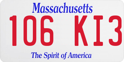 MA license plate 106KI3