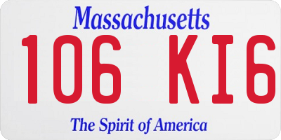 MA license plate 106KI6