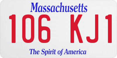 MA license plate 106KJ1