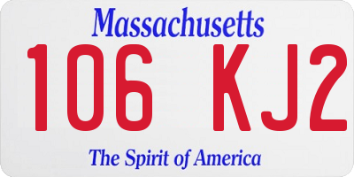 MA license plate 106KJ2