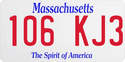 MA license plate 106KJ3