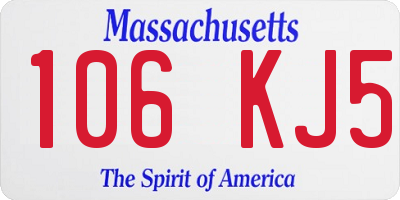 MA license plate 106KJ5