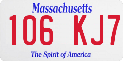 MA license plate 106KJ7
