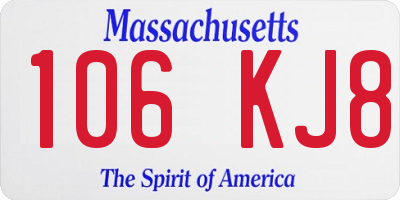 MA license plate 106KJ8