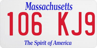 MA license plate 106KJ9