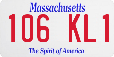 MA license plate 106KL1