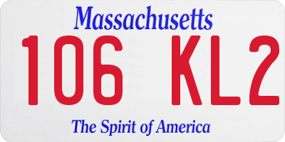 MA license plate 106KL2